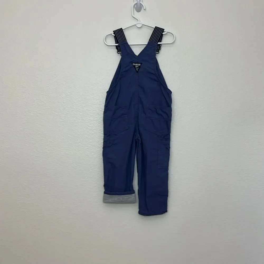 OshKosh B'Gosh Boys Blue Lined Overalls 3T 100% Cotton